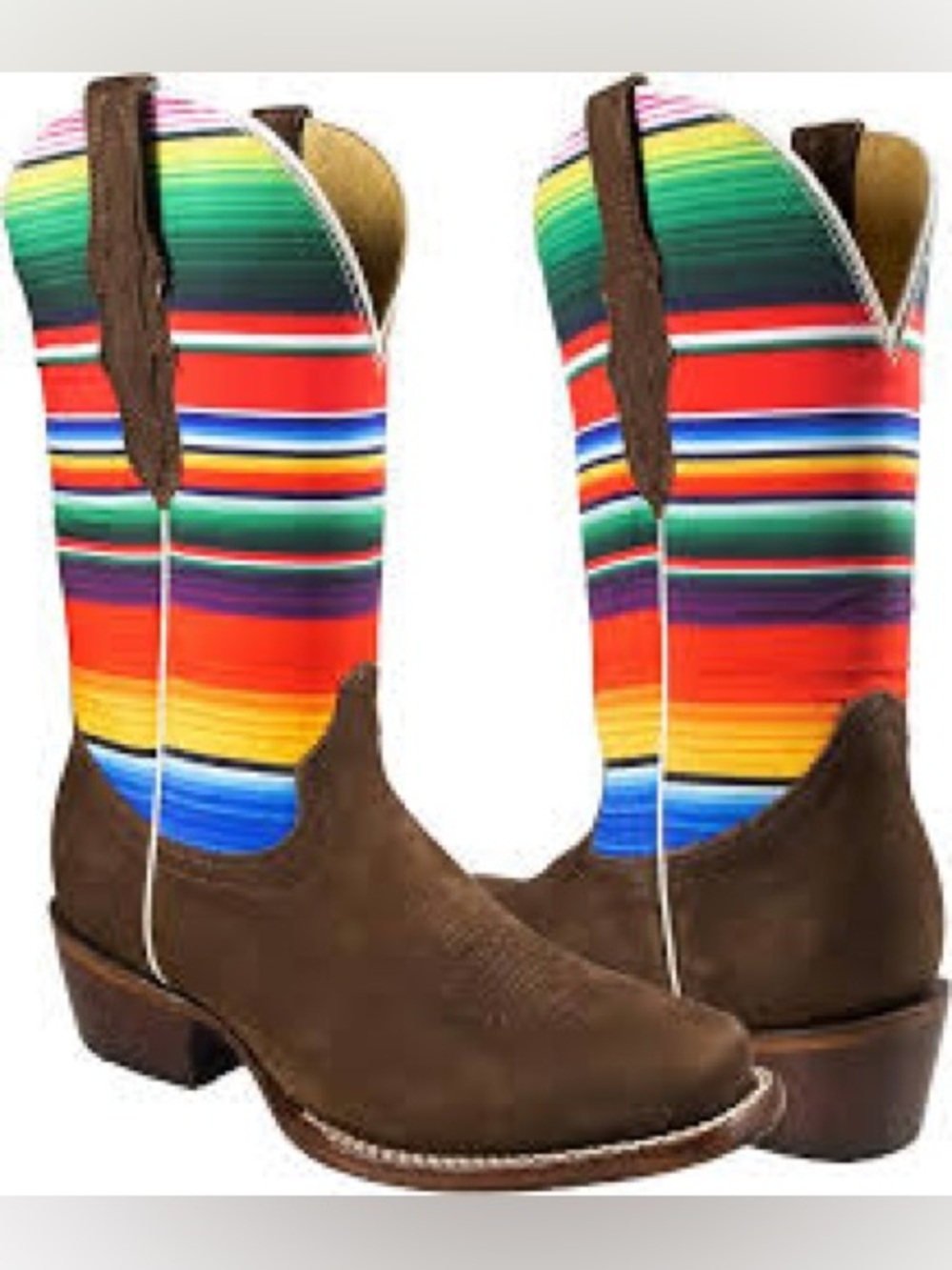 El General Cowboy Boots with Multicolor Serape Shaft Made in Mexico Wms 8- EUC! - Picture 2 of 11